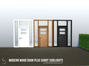 Sims 4 — Modern Wood Door+Short Sidelights Recolor by k-omu2 — Recolor of the Modern Wood Door+Short Sidelights door in