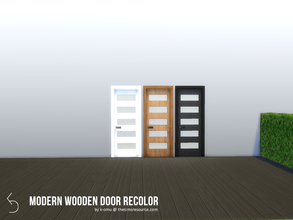 Sims 4 — Modern Wooden Door Recolor by k-omu2 — Recolor of the Modern Wooden Door in three new shades, pure white, pitch
