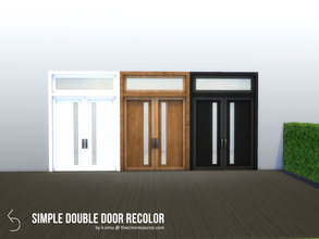 Sims 4 — Simple Double Door Recolor by k-omu2 — Recolor of the Simple Double Door in three new shades, pure white, pitch