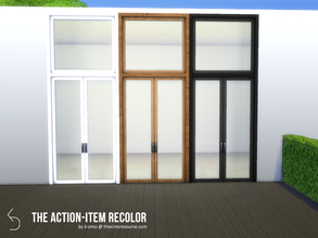 Sims 4 — The Action-Item Recolor by k-omu2 — Recolor of the The Action-Item door in three new shades, pure white, pitch