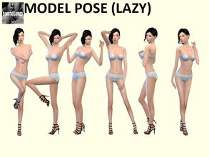 Sims 4 — SIMSTAILORED Model Pose LAZYTrait by Simstailored — Model pose set for The Sims 4 CAS. consist of 6 poses.