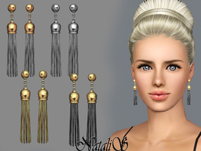 Sims 3 — NataliS TS3 Tassel earrings FT-FA by Natalis — Chain Tassel Earrings have become the must have jewelry item