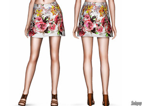Sims 3 — Floral Print Mini Skirt by zodapop — Cute floral mini skirt. ~ Custom mesh by me(Zodapop) ~ Custom launcher