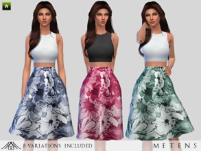 Sims 4 — Faded - Dress by Metens — Let's add some vintage vibes to our game with this new floral outfit! New item / 8