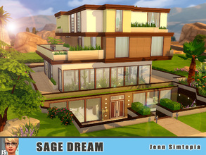 Sims 4 — Sage Dream by Jenn_Simtopia — Live the dream life! Hot tub, pool, home gym and spa. Huge bar and party area for