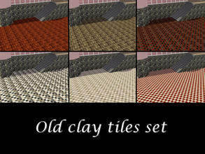 Sims 3 — PH Old clay tiles set by Prickly_Hedgehog — Lovely old worn clay tiles in a variety of color combinations