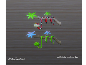 Sims 4 — Wallsticker Snakes on a Tree by MahoCreations — 2 choices of snakes