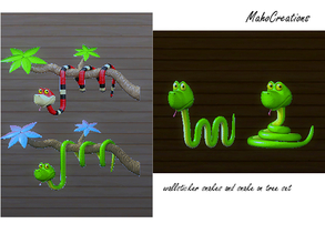 Sims 4 — Wallsticker Snake Set by MahoCreations — 4 snakes in a set