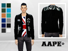 Sims 4 — Camouflage And Badges Button-Up Jacket by McLayneSims — Standalone item 12 Swatches No recoloring Please don't