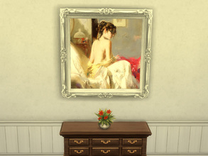 Sims 4 — Enchanted - Wall Painting by Reiko_Tsukino — Enchanted is a recolored wall painting showing a posing lady.