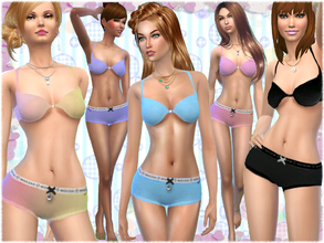 Sims 4 — Simple Cotton Female Underwear by alin2 — This is a set of 12 bras and x boxers for women. It is simple and
