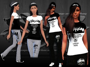 Sims 4 — Ladies Stussy Shirts 2 by emagin3602 — Designed by Emagin Designs http://www.thesims3.com/mypage/Emagin/mystudio