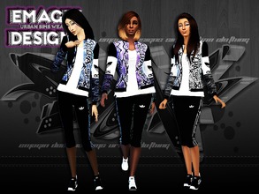 Sims 4 — Ladies Adidas R.O Printed Track Capris by emagin3602 — Designed by Emagin Designs