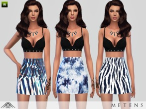Sims 4 — Ouragan - Skirts by Metens — More skirts for more looks! Blue and white tones, waves, clouds, palms, your simmie