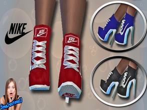 Sims 4 — Nike Ankle Boots - Mesh needed by SIMSCREATIONS13 — Nike ankle boots come in 3 colours, red, blue and black,