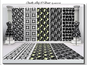 Sims 3 — Candle, Leaf & Flower_marcorse by marcorse — Five selected patterns with the titled themes. Mono Floral Tile