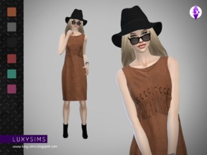 Sims 4 — Fringed Dress by LuxySims3 — Hey! Luxy updating with a new download! New fringed dress for females 6 Swatches