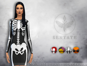 Sims 4 — Mortem Dress by Sentate — This is my little contribution to Halloween! For the sim who wants to dress up but not