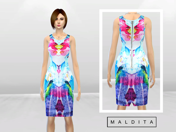 Sims 4 — Orchid's Kiss Floral Dress by McLayneSims — Standalone item No recoloring Please don't upload my works to any