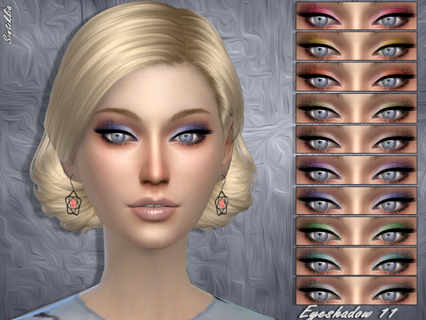 Sims 4 — Sintiklia - Eyeshadow 11 by SintikliaSims — 10 colors Does not become faded on dark skintones and face masks