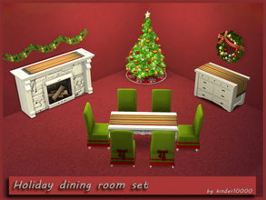 Sims 4 — Holiday dining room set by kinder10000 — The Holidays will be here soon..... Set consist of dining chair, dining