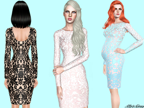 Sims 3 — Lace dress by StarSims — Lace bodycon dress.The perfect outfit for a party or date. Customizable. -2 recolorable