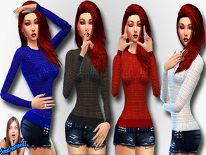 Sims 4 — Knitted Jumper Set 1. by SIMSCREATIONS13 — Knitted Jumper comes in 4 colours, black, blue, white and red.