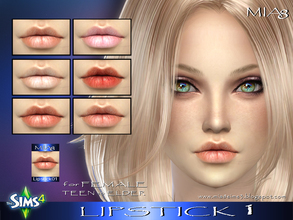 Sims 4 — Lipstick1 for Female by Mia8 by mia84 — Lipstick for Female 6 color Teen to Elder