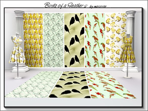 Sims 3 — Birds of a Feather 2_marcorse by marcorse — Five collected patterns with a bird motif. All are found in Themed,