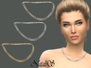 Sims 4 — NataliS_Triple Chain Necklace by Natalis — Very simple jewelry - a triple chain of shining metal. FT-FA-FE. 3