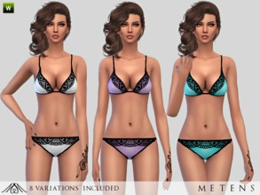 Sims 4 — Stardust - Underwear by Metens — Elegant colorful underwear with sweet lace details on both top and bottom New