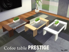 Sims 4 — Cofee table PRESTIGE by Joy6 — Coffee table with a glass table-top 