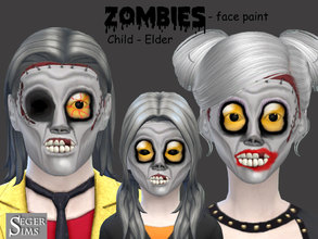 Sims 4 — Zombie - Face paint by SegerSims — Perfect for a sim who loves to be scary at Halloween! Please do not re-upload
