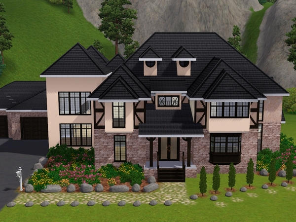Sims 3 — Modern Tudor by Gamergurl101 — This family home offers 5 bedrooms 3 bathrooms. Huge kitchen and living room and