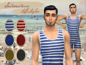 Sims 4 — Vintage Swimming Suit by LollaLeeloo by Lollaleeloo — This upload contains a swimsuit for your Sims gents from
