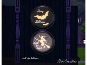 Sims 4 — Halloween Wall Sign by MahoCreations — Here is a decor for your creepy house with "Happy Halloween"