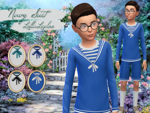 Sims 4 — Navy Suit Top by LollaLeeloo by Lollaleeloo — Edwardian Sims need their stylish outfits too, no? So today I