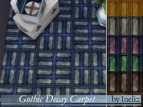 Sims 4 — Gothic Decay Carpet by Ineliz — A set of decaying carpet with a geometric pattern and in 6 colors. 