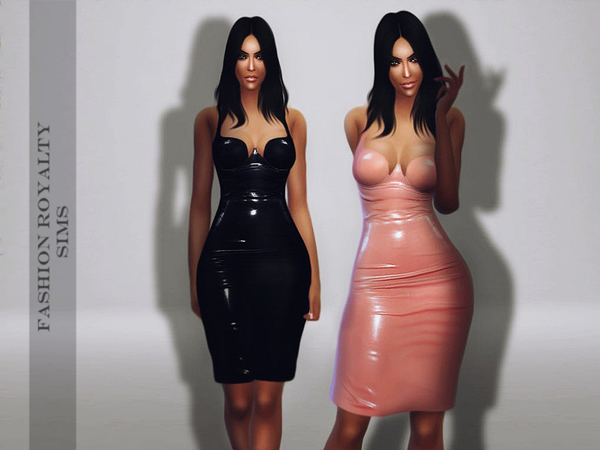 Sims 4 — Kim Kardashian's Latex Dress by FashionRoyaltySims — Kim Kardashian sexy latex dress. Standalone, custom