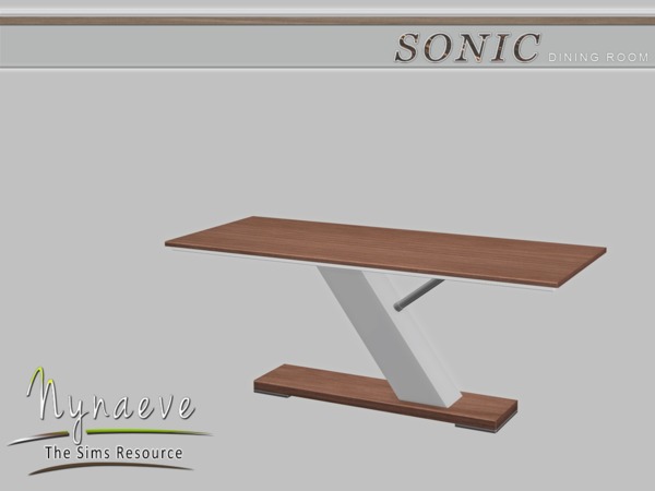 Sims 4 — Sonic Dining Table by NynaeveDesign — Sonic Dining Room - Dining Table Located in: Surfaces - Dining Tables