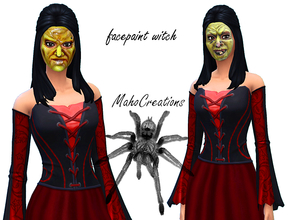 Sims 4 — Facepaint Witch by MahoCreations — 2 different witch designs for the party for men and women
