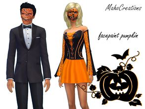 Sims 4 — Facepaint Pumpkin by MahoCreations — Here are 2 masks for your sims for men and women
