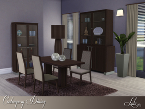 Sims 4 — Contemporary Dining  by Lulu265 — A simple contemporary dining set . The neutral colors enable you to mix and