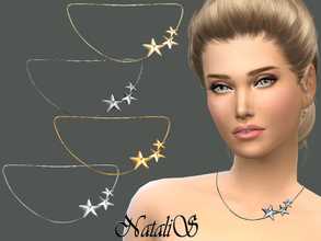 Sims 4 — NataliS_Three stars necklace by Natalis — These beautiful three star necklace will make any outfit look