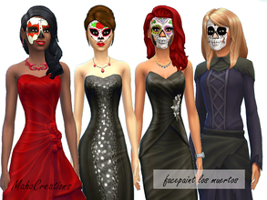 Sims 4 — Facepaint Los Muertos by MahoCreations — 4 facemasks for your halloween party for men and women