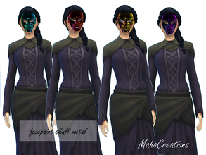 Sims 4 — Facepaint Skull Metal by MahoCreations — 4 colored metal masks for men and women