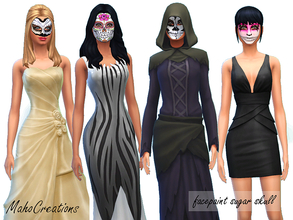 Sims 4 — Facepaint Sugar Skull by MahoCreations — 4 masks in a set for men and women