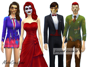 Sims 4 — Facepaint Diverse v1 by MahoCreations — 4 masks for halloween for men and women