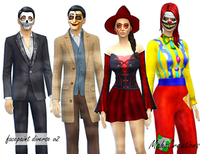 Sims 4 — Facepaint Diverse v2 by MahoCreations — 4 more diverse masks for the party for men and women