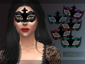 Sims 4 — [S4Grace] - Mask by S4grace — A simple mask in 5 different dark colors with golden detail. TF-EF Can be found